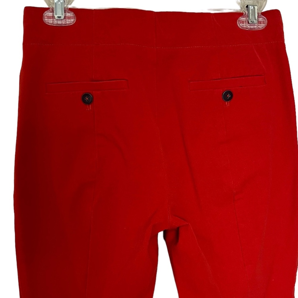 Anthropologie The Essential Slim Orange Red Button Skinny Ankle Cropped Pants - Picture 6 of 10
